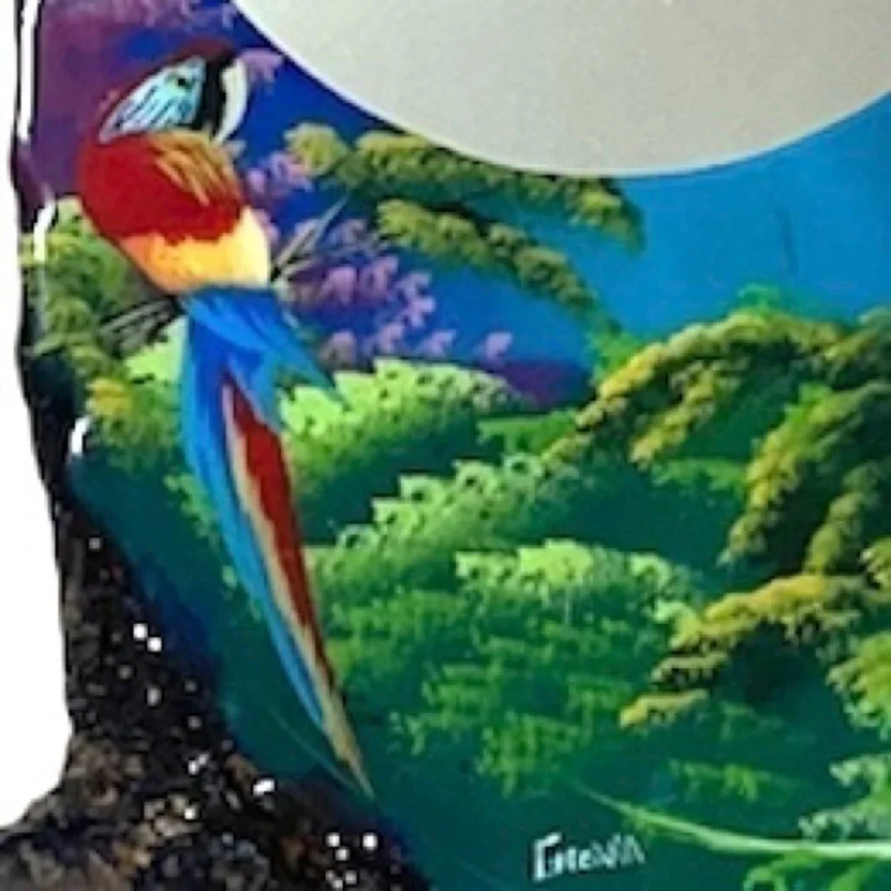 Tropical Handcrafted Authentic Parrot Costa Rica Wood Mirror